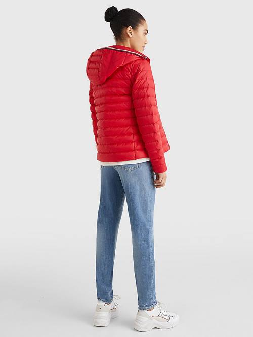 Tommy Hilfiger Essential Removable Hood Down Ženske Jakne Rdeča | TH714DXT