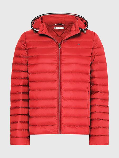 Tommy Hilfiger Essential Removable Hood Down Ženske Jakne Rdeča | TH714DXT