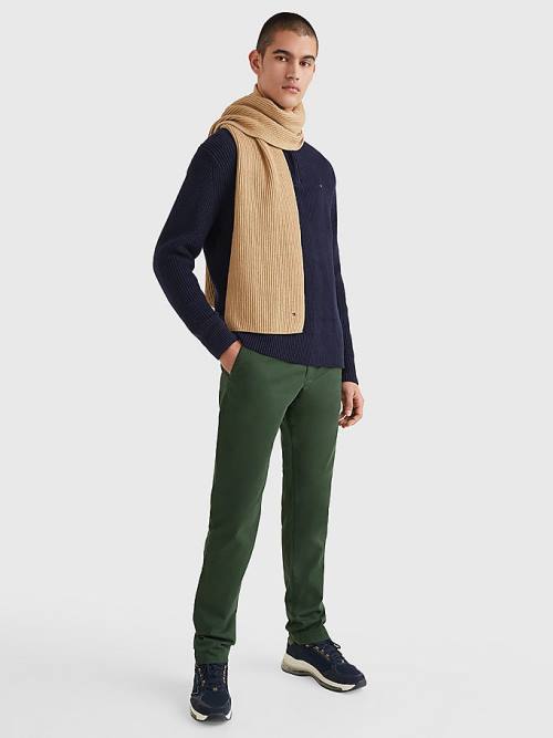 Tommy Hilfiger Essential Rib-Knit Moški Šal Bež | TH439ACB