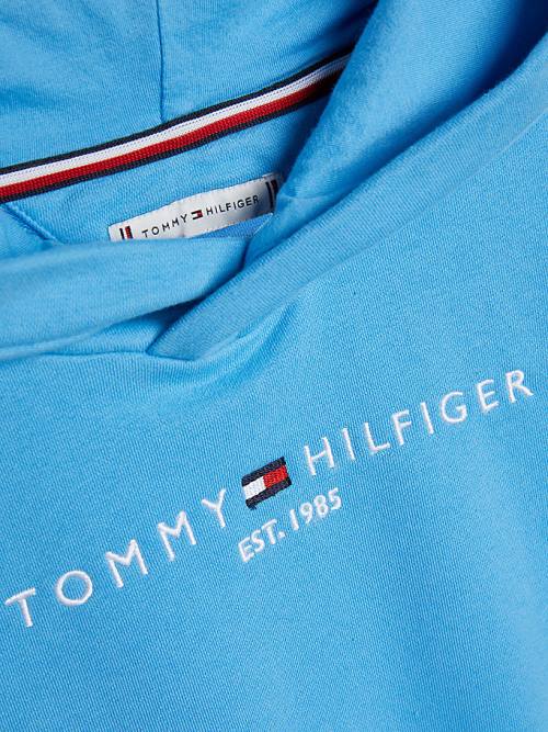 Tommy Hilfiger Essential Ruched Detailing Dekleta Pulover s kapuco Modra | TH824LSK