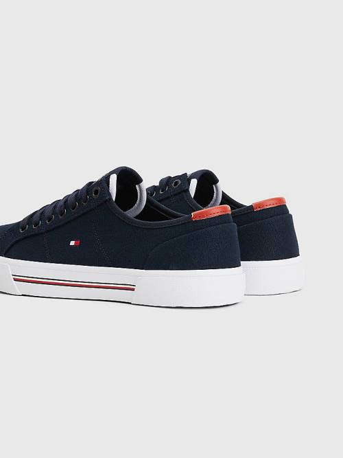 Tommy Hilfiger Essential Signature Canvas Moški Superge Modra | TH576GWZ