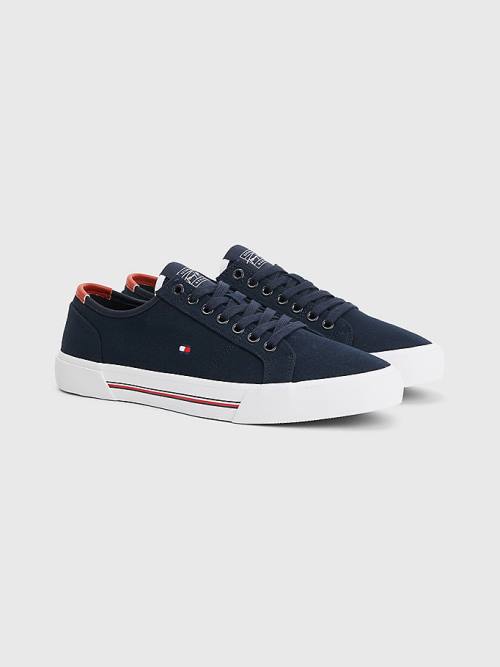 Tommy Hilfiger Essential Signature Canvas Moški Superge Modra | TH576GWZ