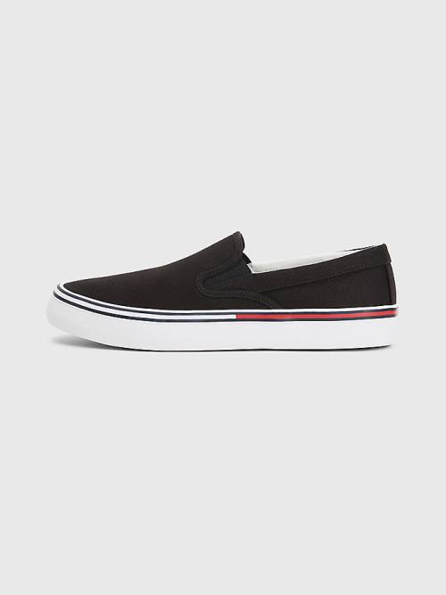 Tommy Hilfiger Essential Signature Slip-On Moški Superge Črna | TH832KCX