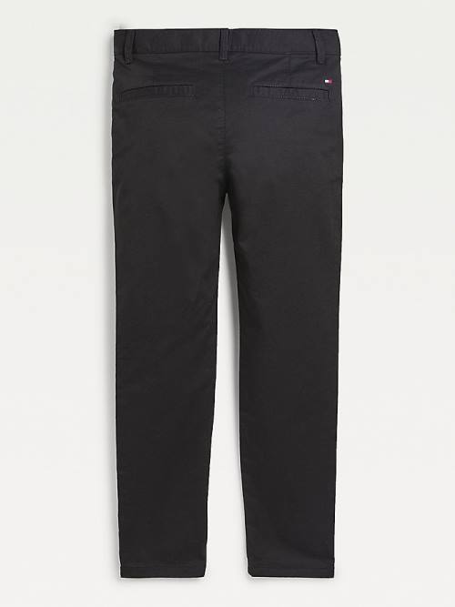 Tommy Hilfiger Essential Slim Fit Chinos Fantje Hlače Črna | TH139QAZ