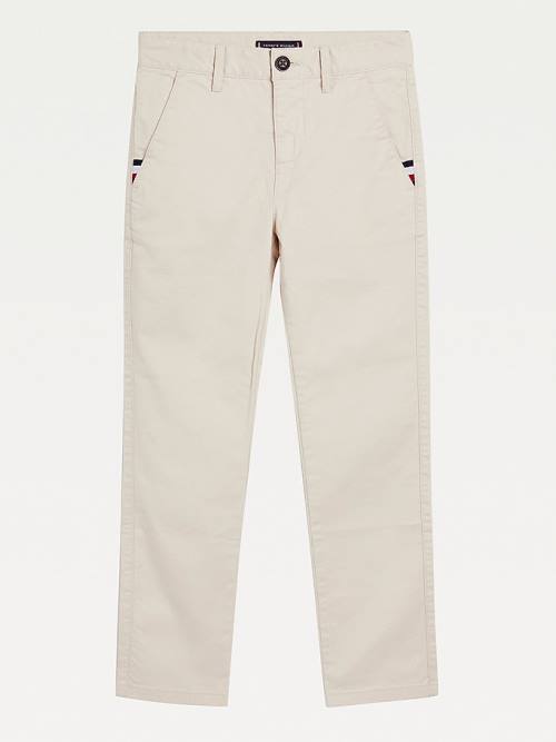 Tommy Hilfiger Essential Slim Fit Chinos Fantje Hlače Bež | TH869YCQ