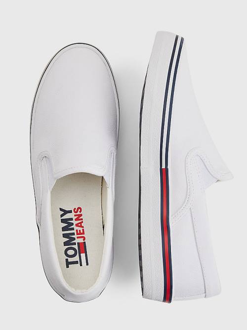 Tommy Hilfiger Essential Slip On Ženske Superge Bela | TH958NFR