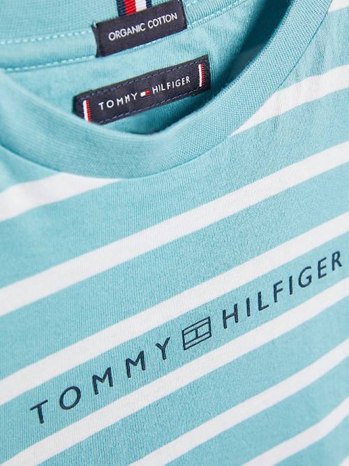 Tommy Hilfiger Essential Stripe Fantje Majice Modra | TH315HXV