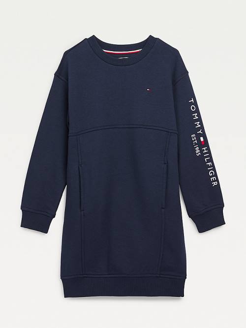 Tommy Hilfiger Essential Sweatshirt Dekleta Obleke Modra | TH147HTB