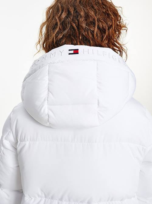 Tommy Hilfiger Essential TH Protect Padded Logo Coat Ženske Jakne Bela | TH539QTA