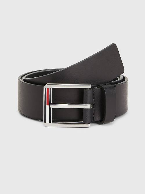 Tommy Hilfiger Essential Textured Leather Moški Pas Za Hlače Črna | TH465UER