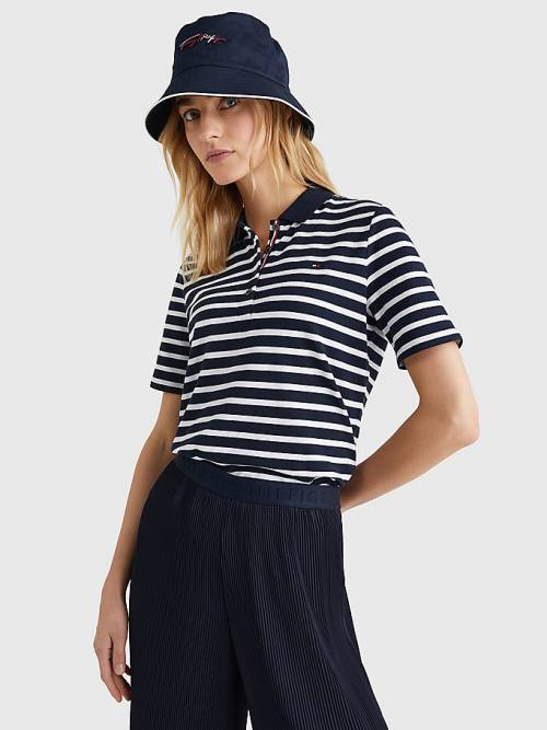 Tommy Hilfiger Essentials Stripe Ženske Polo Majica Modra | TH062XIF