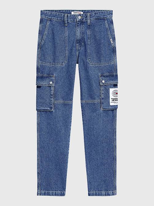 Tommy Hilfiger Ethan Relaxed Fit Cargo Moški Kavbojke Denim | TH149CDY