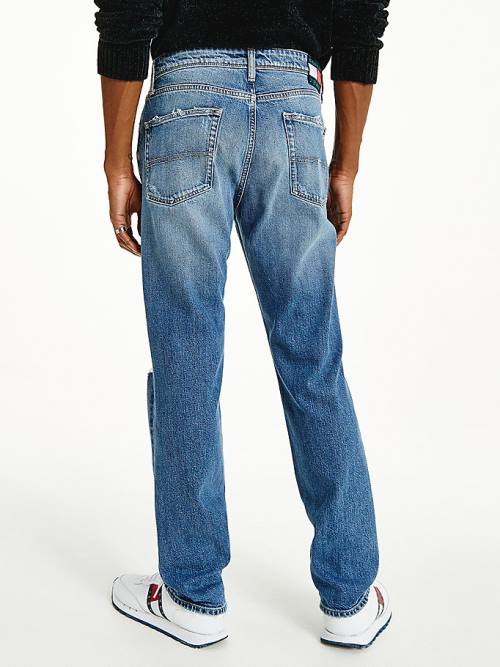 Tommy Hilfiger Ethan Straight Relaxed Distressed Moški Kavbojke Denim | TH629ESQ