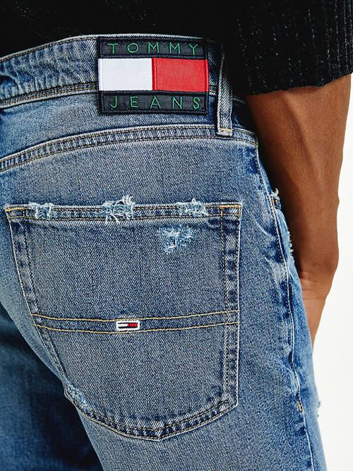 Tommy Hilfiger Ethan Straight Relaxed Distressed Moški Kavbojke Denim | TH629ESQ