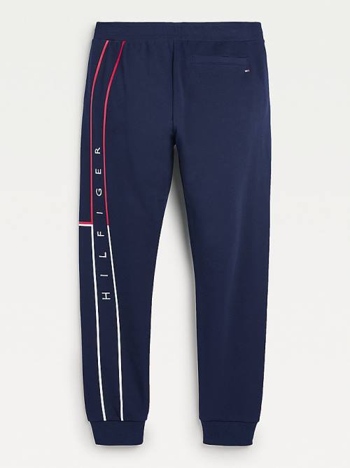 Tommy Hilfiger Exclusive Flag Logo Cuffed Joggers Moški Hlače Modra | TH376GUM