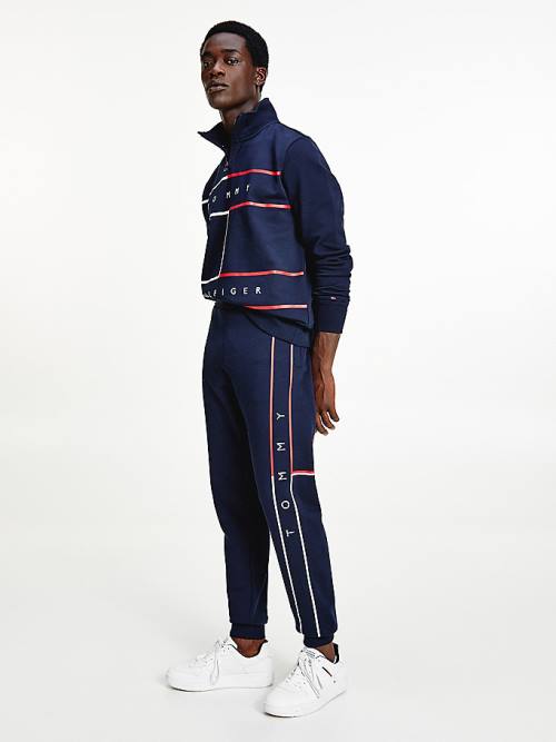 Tommy Hilfiger Exclusive Flag Logo Cuffed Joggers Moški Hlače Modra | TH376GUM