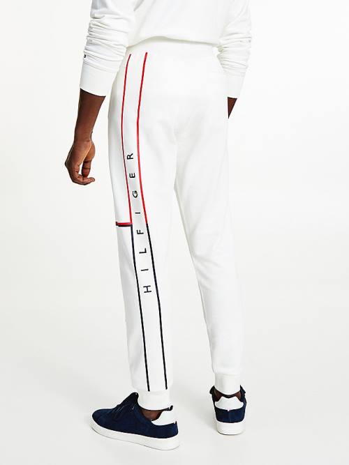 Tommy Hilfiger Exclusive Flag Logo Cuffed Joggers Moški Hlače Bela | TH761XGA