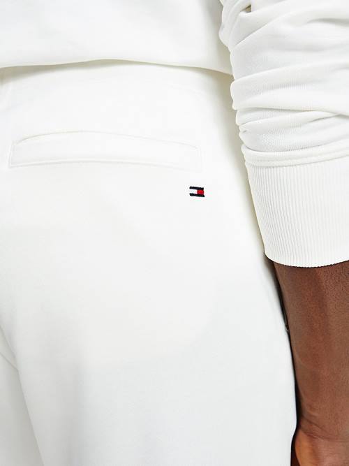 Tommy Hilfiger Exclusive Flag Logo Cuffed Joggers Moški Hlače Bela | TH761XGA