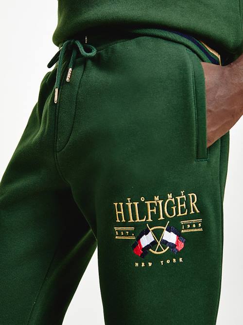 Tommy Hilfiger Exclusive Flag Logo Joggers Moški Hlače Zelena | TH370AES