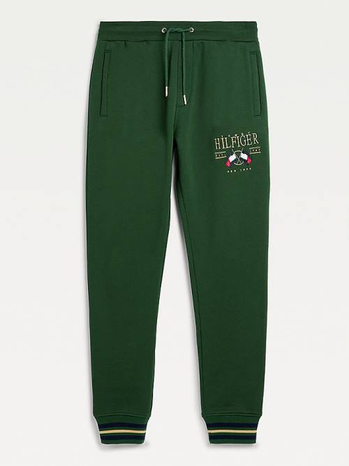 Tommy Hilfiger Exclusive Flag Logo Joggers Moški Hlače Zelena | TH370AES