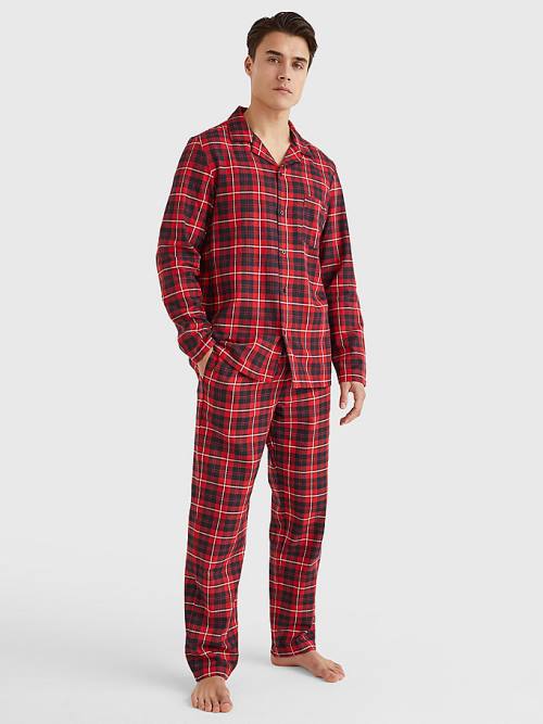 Tommy Hilfiger Exclusive Flannel Shirt And Trousers Set Moški Pižama Rdeča | TH175RWS