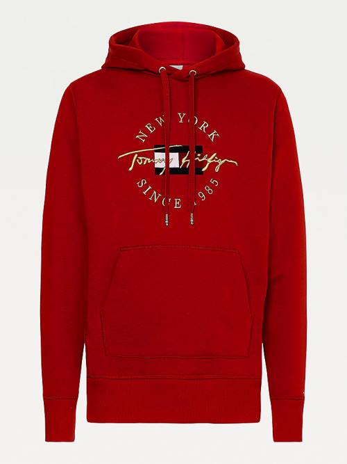 Tommy Hilfiger Exclusive Icons Moški Pulover s kapuco Rdeča | TH435UDK