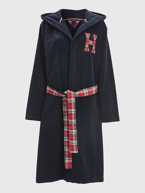 Tommy Hilfiger Exclusive Organic Cotton Towelling Bathrobe Ženske Pižama Modra | TH513FDI