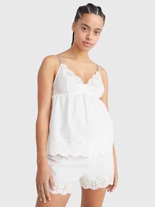 Tommy Hilfiger Eyelet Lace Cami Ženske Pižama Bela | TH507OWX