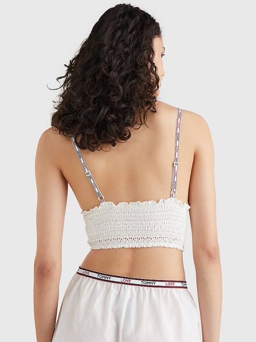 Tommy Hilfiger Eyelet Lace Longline Bra Ženske Spodnje Perilo Bela | TH402CKO