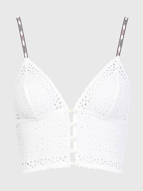 Tommy Hilfiger Eyelet Lace Longline Bra Ženske Spodnje Perilo Bela | TH402CKO