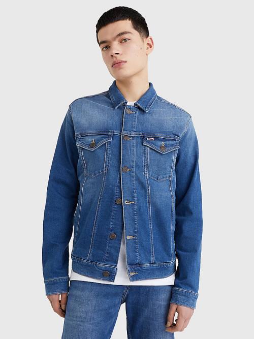 Tommy Hilfiger Faded Stretch Denim Moški Jakne Denim | TH941HXK