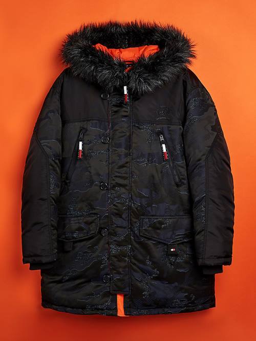 Tommy Hilfiger Faux Down Mountain Parka Moški Plašč Modra | TH379BDF