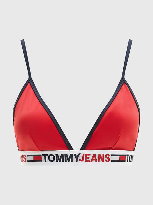 Tommy Hilfiger Fixed Triangle Bikini Top Ženske Kopalke Rdeča | TH604EYT