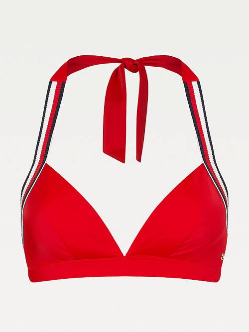 Tommy Hilfiger Fixed Triangle Bikini Top Ženske Kopalke Rdeča | TH746PAV