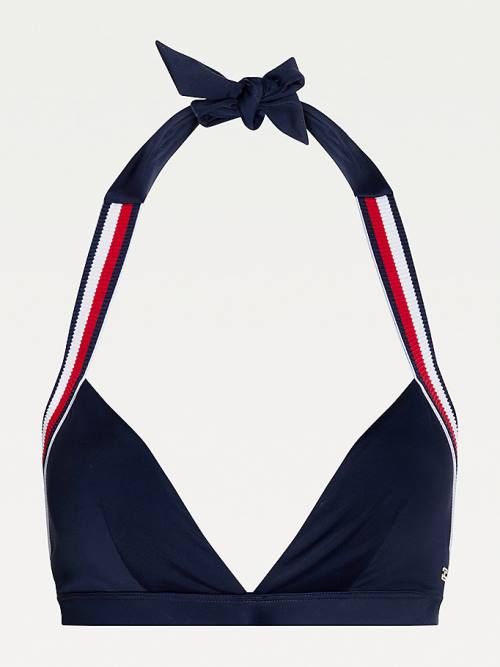 Tommy Hilfiger Fixed Triangle Bikini Top Ženske Kopalke Modra | TH746VGO