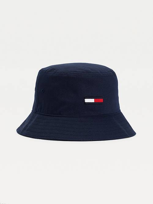 Tommy Hilfiger Flag Embroidery Bucket Moški Kapa Modra | TH810VUD