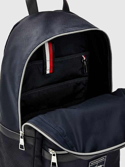 Tommy Hilfiger Flag Jacquard Backpack Moški Torbice Modra | TH369DLE