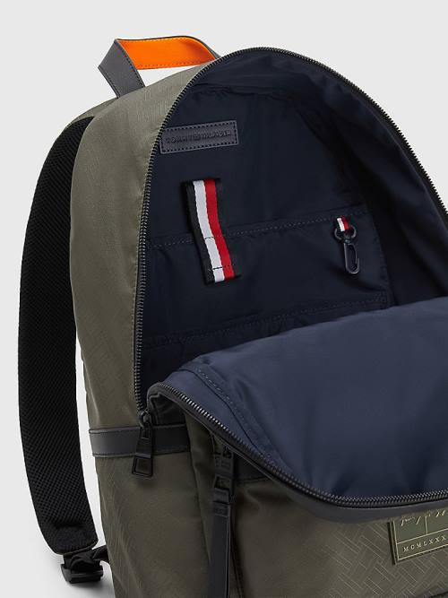 Tommy Hilfiger Flag Jacquard Backpack Moški Torbice Zelena | TH631TGS