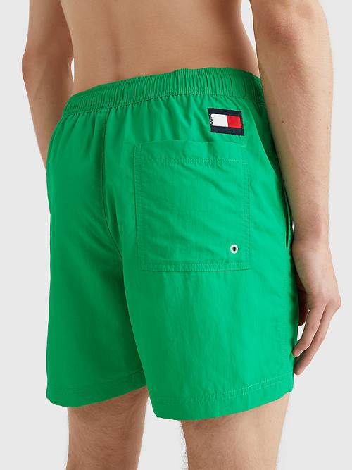 Tommy Hilfiger Flag Mid Length Drawstring Shorts Moški Kopalke Zelena | TH576ETX