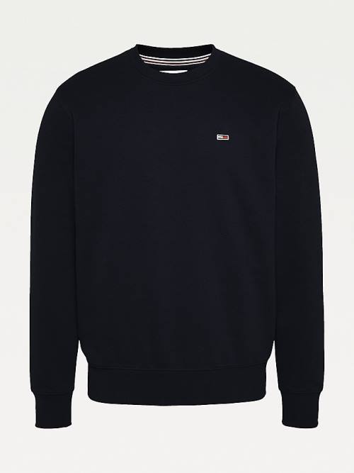 Tommy Hilfiger Flag Patch Fleece Moški Pulover Črna | TH657YEN