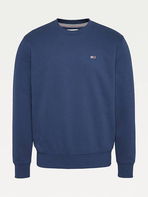 Tommy Hilfiger Flag Patch Fleece Moški Pulover Modra | TH865CAL