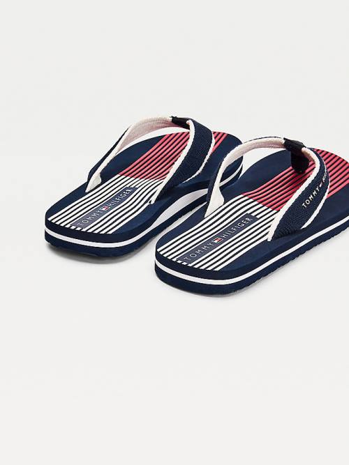 Tommy Hilfiger Flag Print Flip Flops Fantje Sandali Modra | TH570VGB