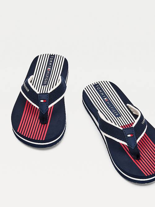 Tommy Hilfiger Flag Print Flip Flops Fantje Sandali Modra | TH570VGB