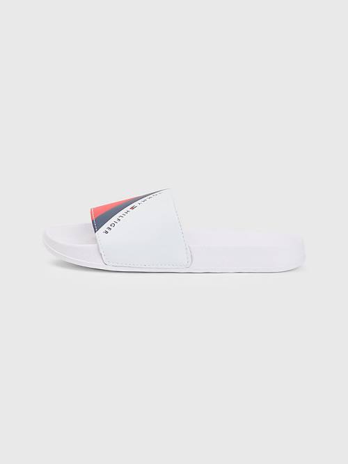 Tommy Hilfiger Flag Print Pool Slides Fantje Sandali Bela | TH385DCF