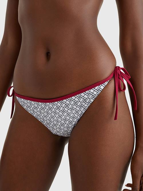 Tommy Hilfiger Flag Side Tie Bikini Bottoms Ženske Kopalke Bela | TH524PMG