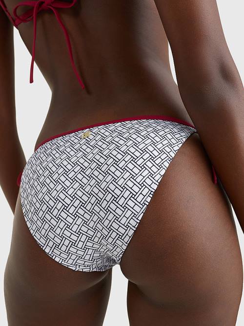 Tommy Hilfiger Flag Side Tie Bikini Bottoms Ženske Kopalke Bela | TH524PMG