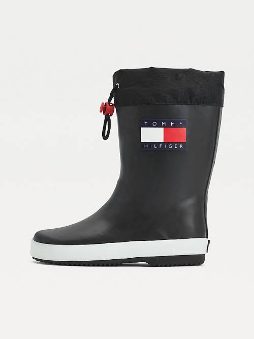 Tommy Hilfiger Flag Toggle Rain Dekleta Škornji Črna | TH369HEU