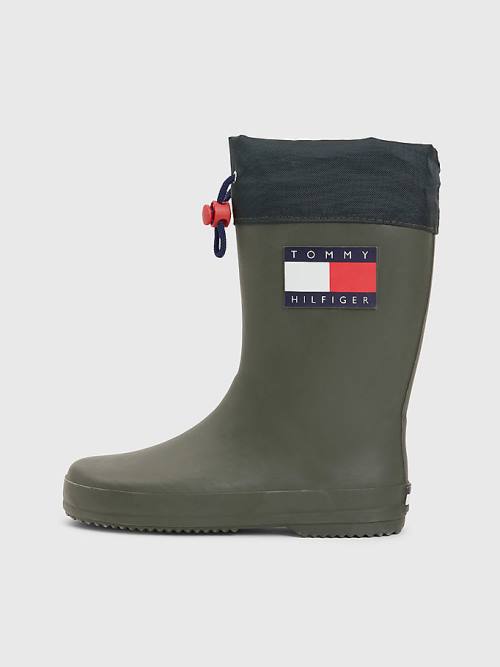 Tommy Hilfiger Flag Toggle Rain Dekleta Škornji Zelena | TH843GOP