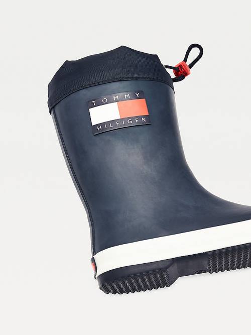 Tommy Hilfiger Flag Toggle Rain Fantje Škornji Modra | TH428MIV