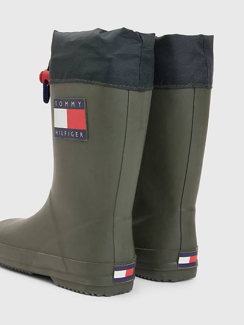 Tommy Hilfiger Flag Toggle Rain Fantje Škornji Zelena | TH547IKM